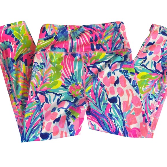 Lilly Pulitzer Luxletic Gumbo Limbo Capri Leggings Colorful Giraffe Print - Picture 6 of 11